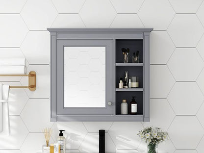 30'' x 28'' Medicine Cabinet, Wall Mounted Bathroom Storage Cabinet, Modern Bathroom Wall Cabinet with Mirror,Medicine C image 17