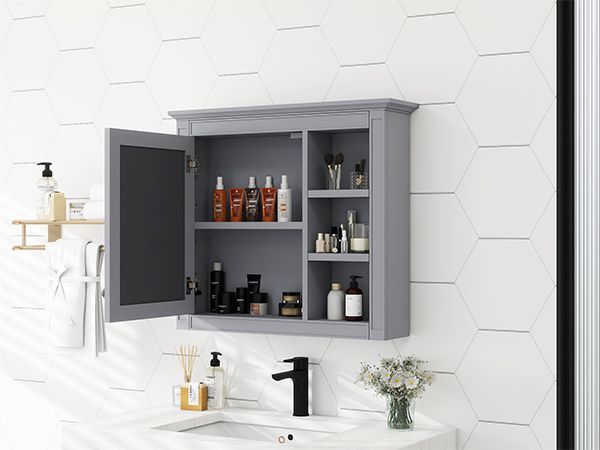 30'' x 28'' Medicine Cabinet, Wall Mounted Bathroom Storage Cabinet, Modern Bathroom Wall Cabinet with Mirror,Medicine C image 19