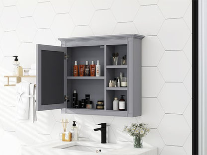 30'' x 28'' Medicine Cabinet, Wall Mounted Bathroom Storage Cabinet, Modern Bathroom Wall Cabinet with Mirror,Medicine C image 19