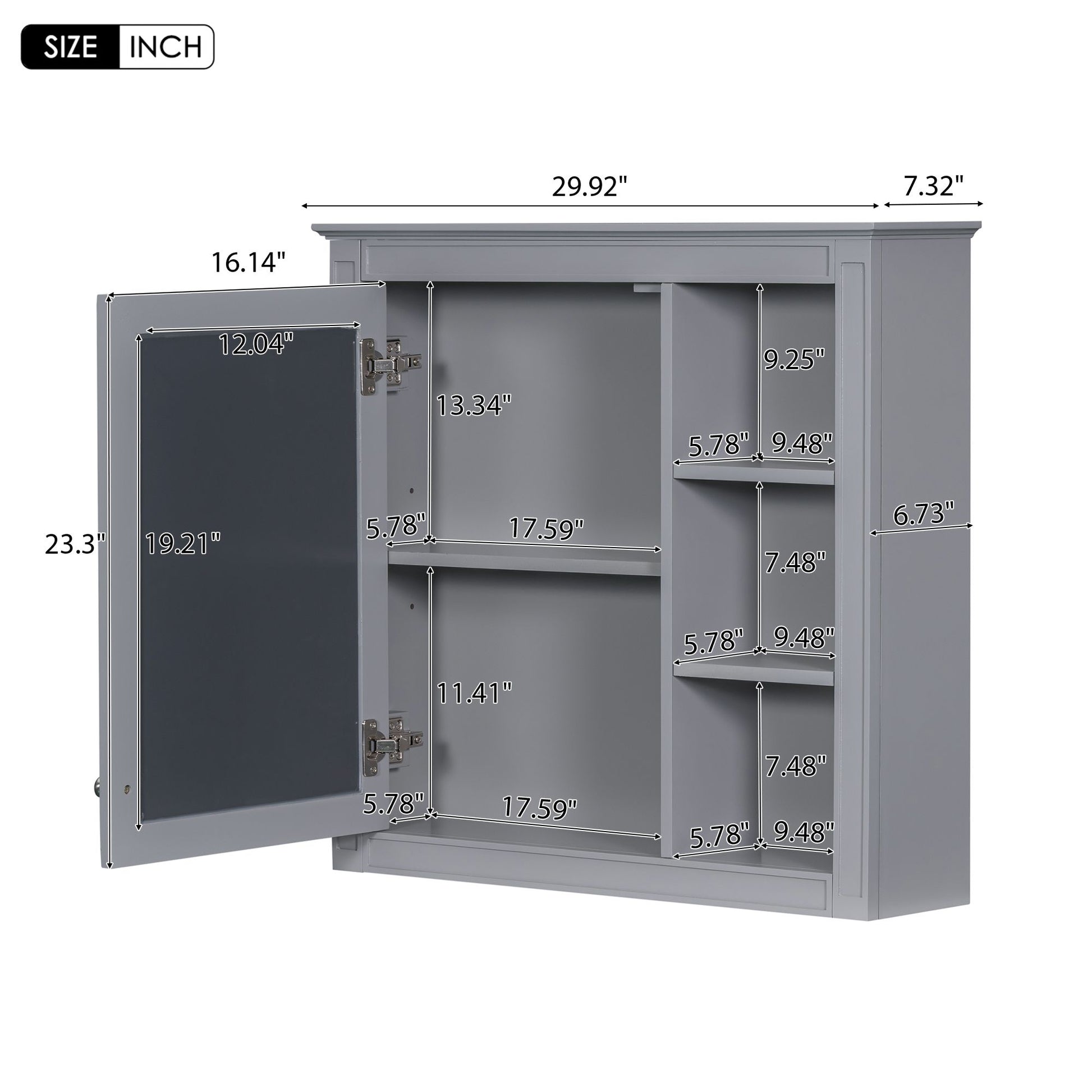 30'' x 28'' Medicine Cabinet, Wall Mounted Bathroom Storage Cabinet, Modern Bathroom Wall Cabinet with Mirror,Medicine C image 8