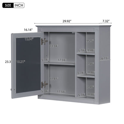 30'' x 28'' Medicine Cabinet, Wall Mounted Bathroom Storage Cabinet, Modern Bathroom Wall Cabinet with Mirror,Medicine C image 8