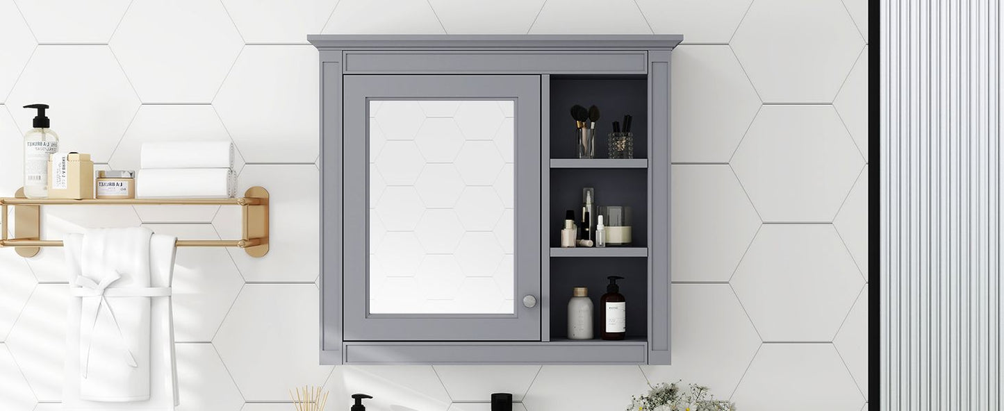 30'' x 28'' Medicine Cabinet, Wall Mounted Bathroom Storage Cabinet, Modern Bathroom Wall Cabinet with Mirror,Medicine C image 20