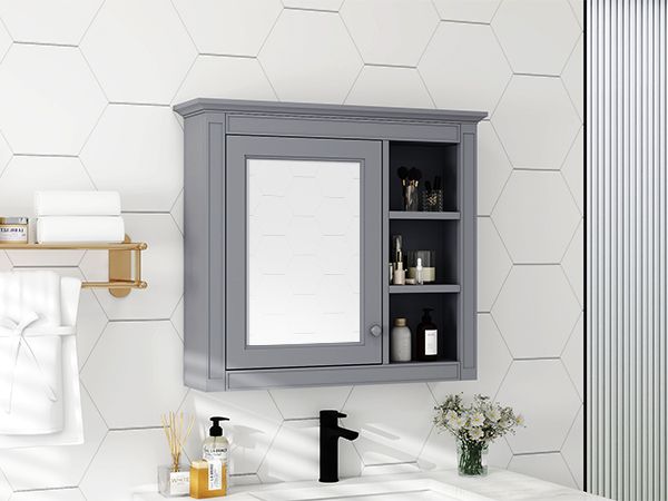 30'' x 28'' Medicine Cabinet, Wall Mounted Bathroom Storage Cabinet, Modern Bathroom Wall Cabinet with Mirror,Medicine C image 18