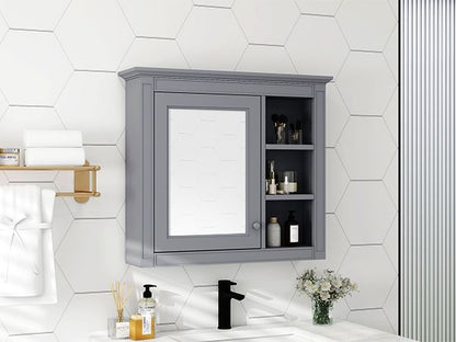 30'' x 28'' Medicine Cabinet, Wall Mounted Bathroom Storage Cabinet, Modern Bathroom Wall Cabinet with Mirror,Medicine C image 18