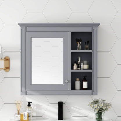30'' x 28'' Medicine Cabinet, Wall Mounted Bathroom Storage Cabinet, Modern Bathroom Wall Cabinet with Mirror,Medicine C image 1