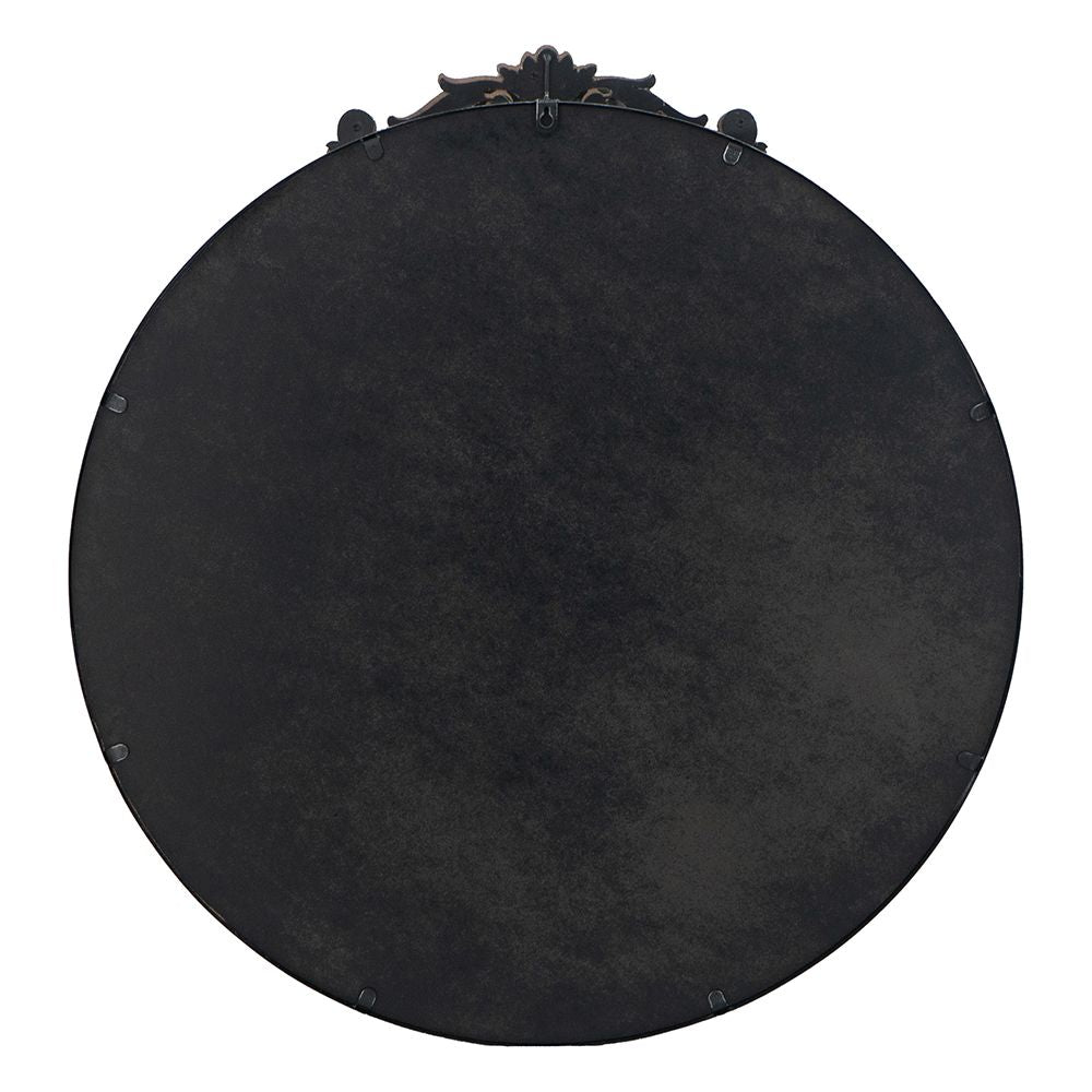 Entryway mirror round black 30x32 baroque