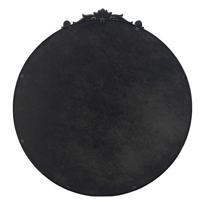Entryway mirror round black 30x32 baroque