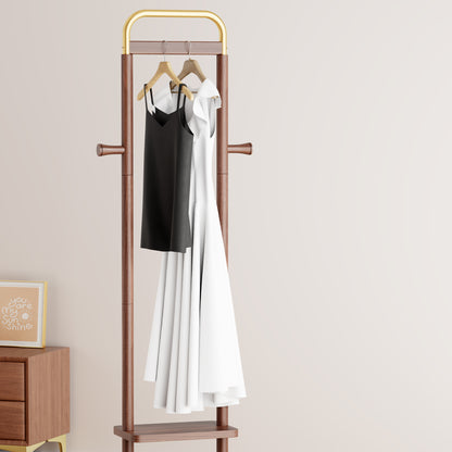 Coat Racks solid wood hanger 15.7* 11.8*71in Solid environmental protection easy to assemble beautiful can be placed in the bedroom/entrance/living room (Walnut) image 5