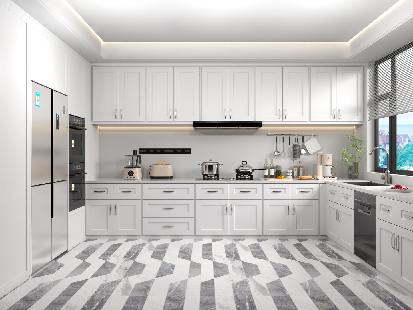 24 Inch White Shaker Double Door Wall Cabinet Solid Wood with 2 adjustable shelves Ready to Assemble for Kitchen,Bathroom,Laundry and Garage Storage(24"W×12"D×30"H) image 9