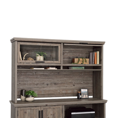 Hutch with Glass Doors, Brown finish image 3