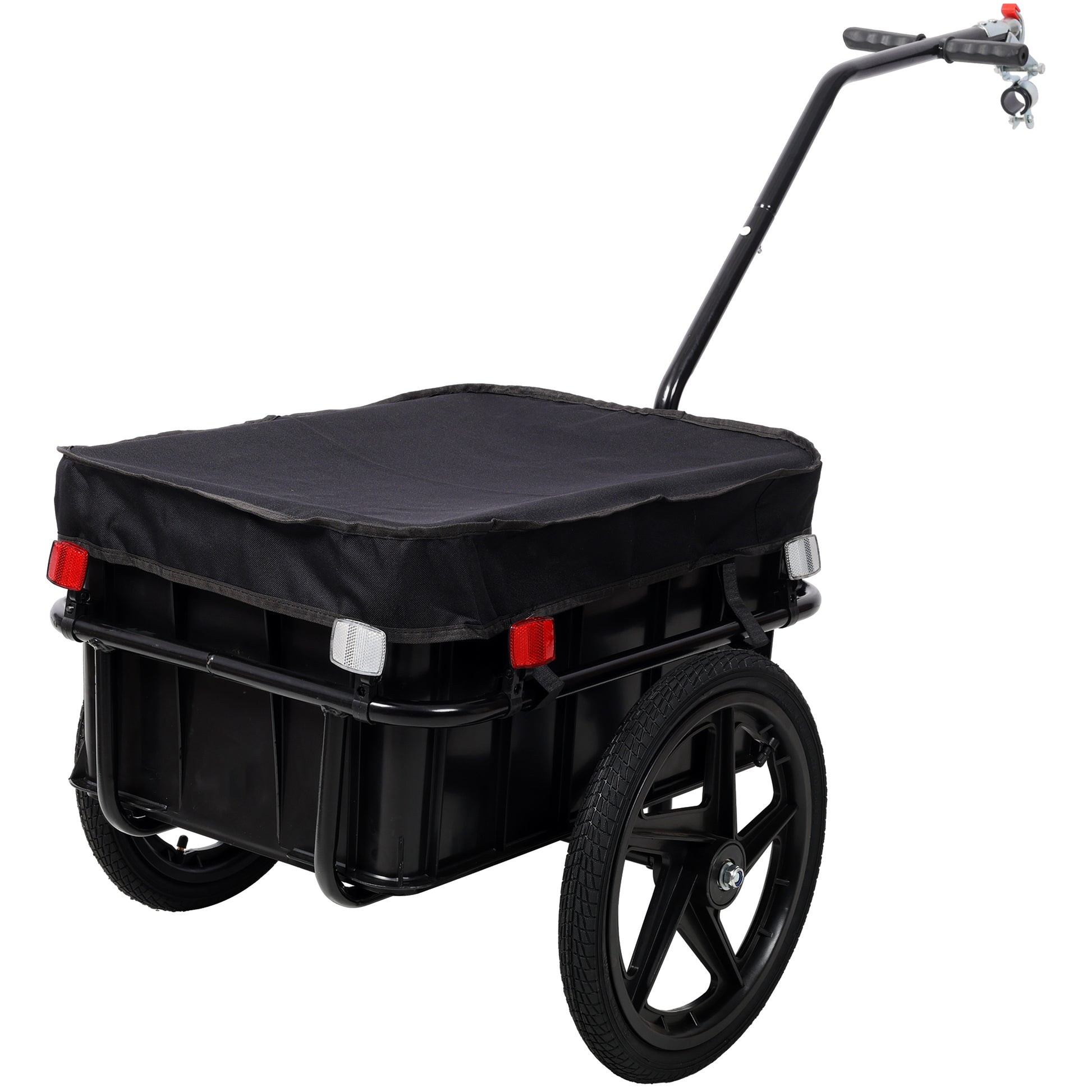 Bike Cargo Trailer with Support Bar, 600D PVC Waterproof Cover, Removable Box, Utility Bike Wagon Trailer for Shopping Camping and Outdoor Activities image 5