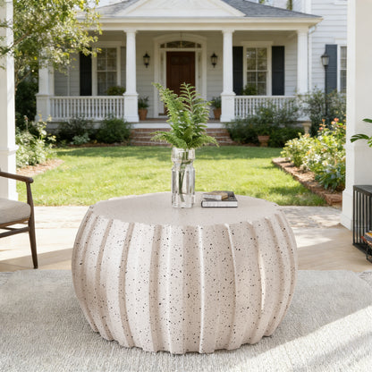 35.43" Modern Waterproof Coffee Table, Durable MgO Cement Design,Indoor & outdoor compatible(White) image 10