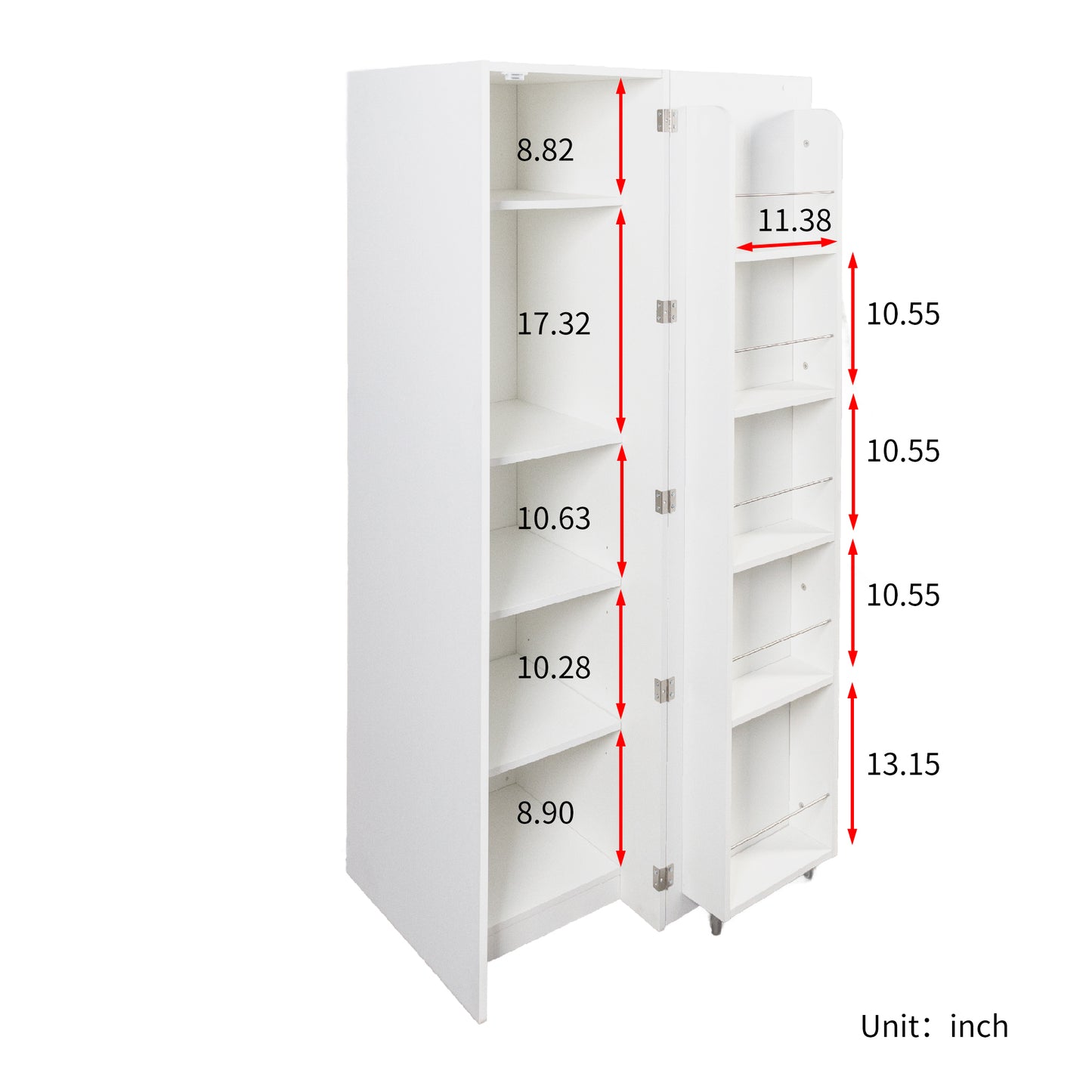 Kitchen Pantry Cabinet, White Freestanding Buffet Cupboards Sideboard with Doors & Shelves, Kitchen Pantry Storage Cabinet for Kitchen, Living Room and Dinning Room image 11