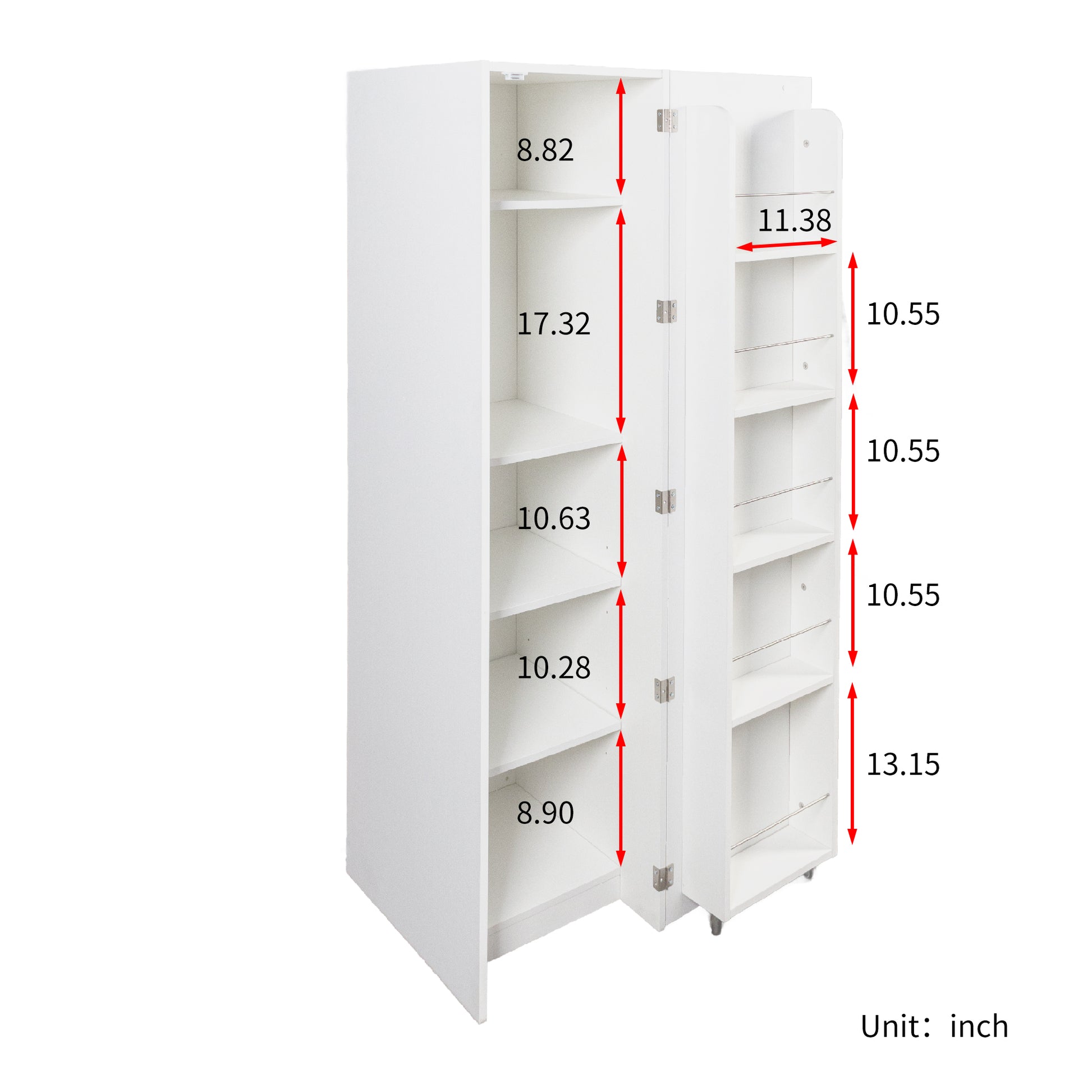Kitchen Pantry Cabinet, White Freestanding Buffet Cupboards Sideboard with Doors & Shelves, Kitchen Pantry Storage Cabinet for Kitchen, Living Room and Dinning Room image 11