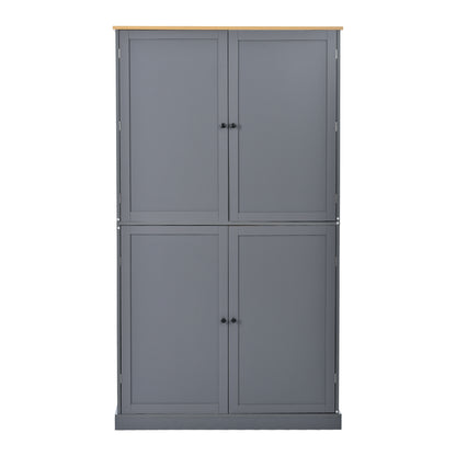 [Assembly Video Provided]TOPMAX 40.2x20x71.3inch High Freestanding Kitchen Pantry Large Cupboard Storage Cabinet with 2 Drawers, 2 Adjustable Shelves, 8 Door Shelves for Kitchen, Dining Room,Gray image 11