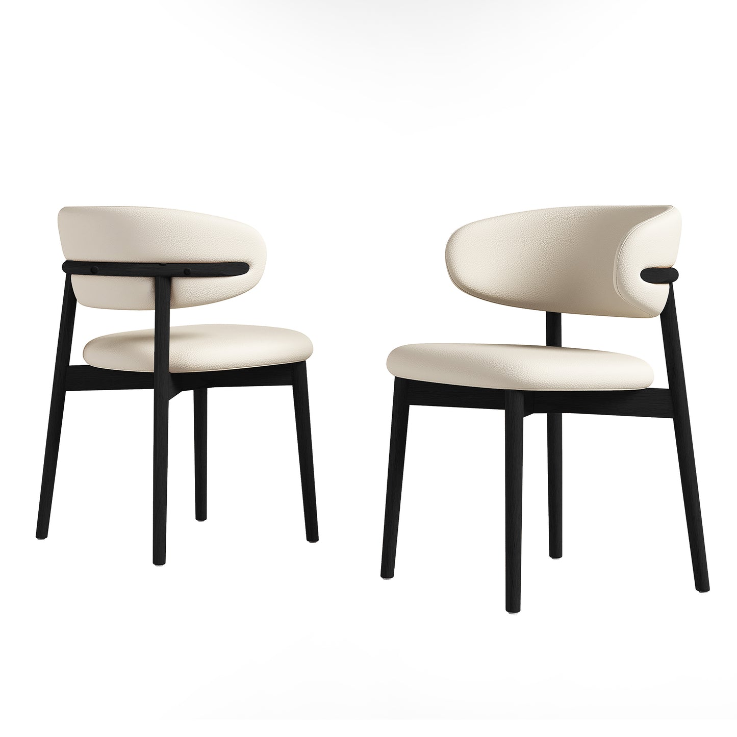 Mid-Century Modern wood feet Dining Chair (Set of 2) – Stylish Wooden Chairs for Dining Room, Kitchen, or Living Room, Comfortable & Durable, Easy to Assemble (black) image 12