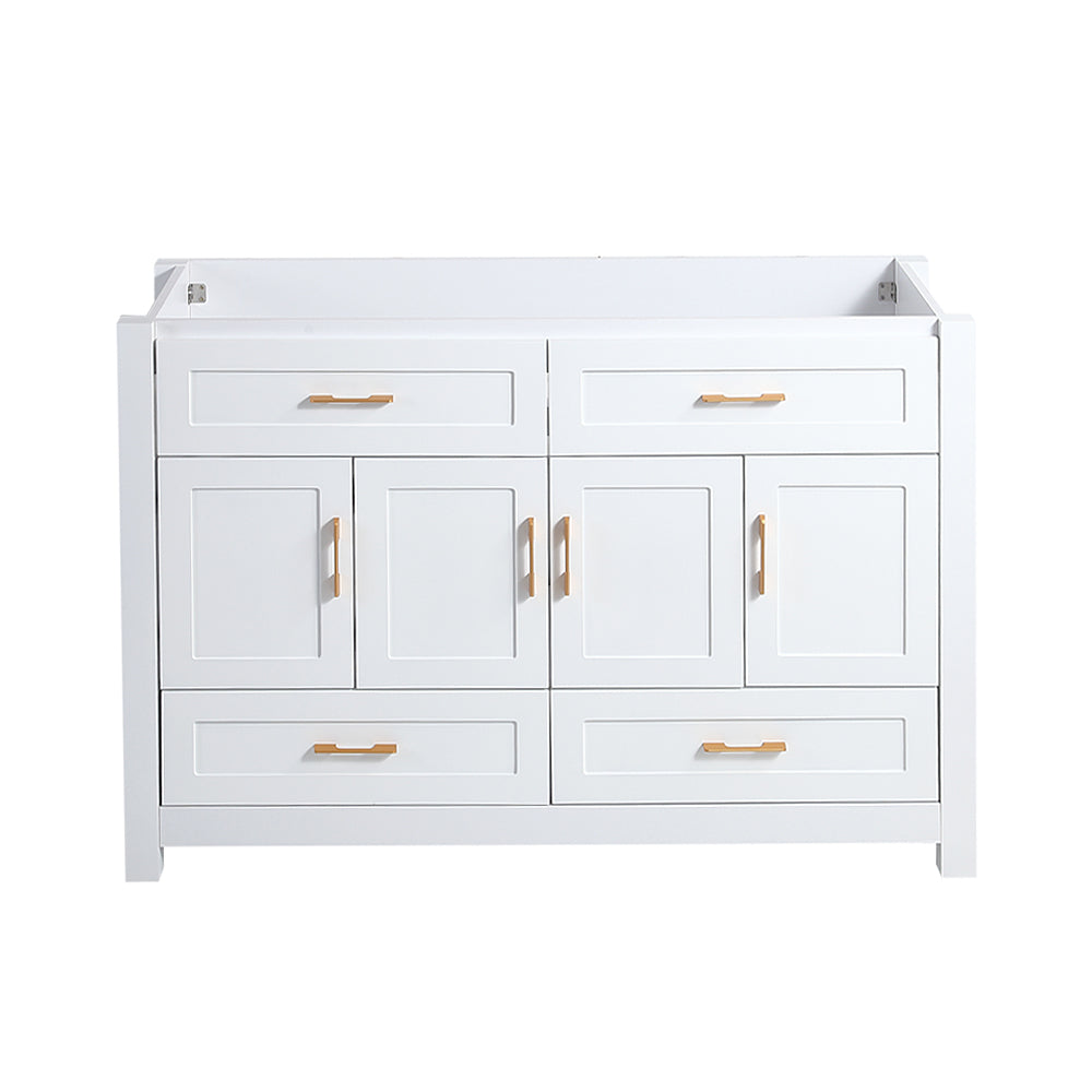 48" White Bathroom Vanity, Abundant Storage Cabinet -4 Soft close doors and 4 drawers (excluding the ceramic basin) image 1