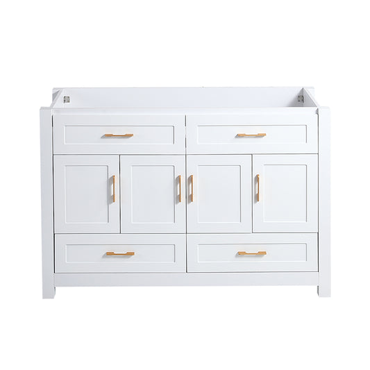 48" White Bathroom Vanity, Abundant Storage Cabinet -4 Soft close doors and 4 drawers (excluding the ceramic basin) image 1