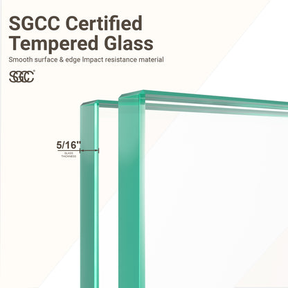 56"-60"W*72" H Frameless Single Sliding Shower Door – 5/16" (8mm) Clear Tempered Glass, Bypass Design with Chrome Finish image 12