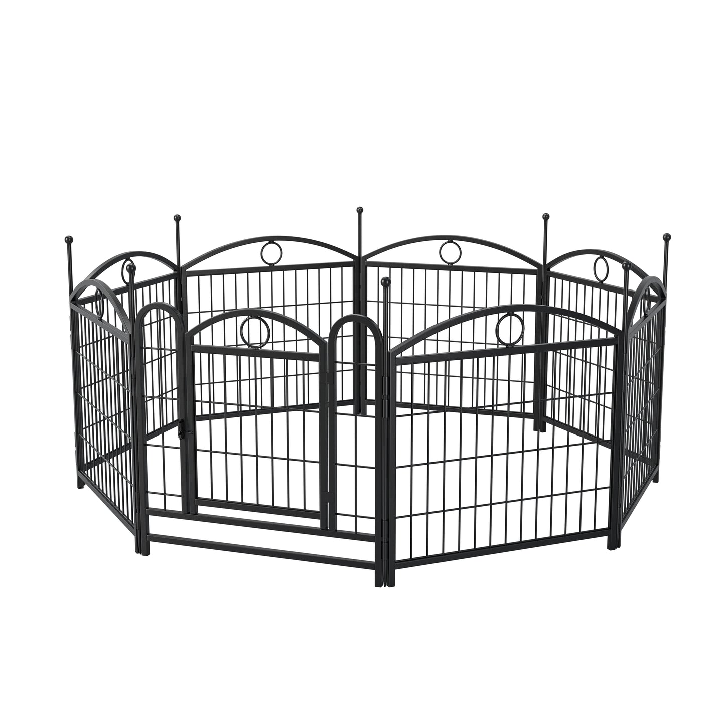 Dog Playpen Indoor 24 inch 8 Panels Metal Dog Pen Pet Dog Fence Outdoor Exercise Pen with Doors, Heavy Duty Dog Fence Puppy Pen for Large Medium Small Dogs Indoor Outdoor Foldable Pet Exercise Pen image 7