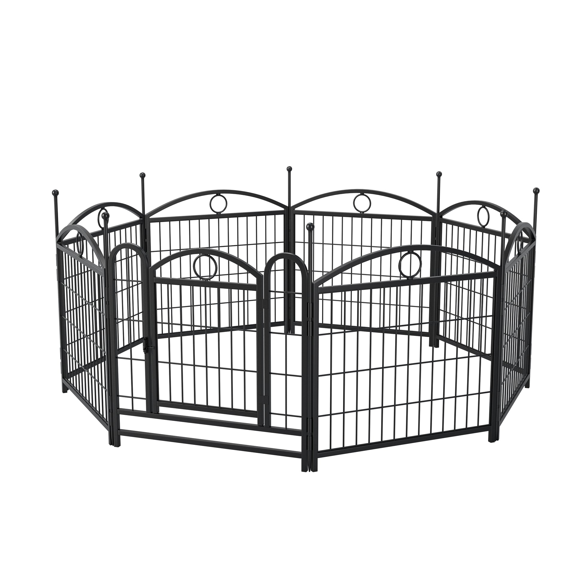 Dog Playpen Indoor 24 inch 8 Panels Metal Dog Pen Pet Dog Fence Outdoor Exercise Pen with Doors, Heavy Duty Dog Fence Puppy Pen for Large Medium Small Dogs Indoor Outdoor Foldable Pet Exercise Pen image 7