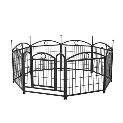 Dog Playpen Indoor 24 inch 8 Panels Metal Dog Pen Pet Dog Fence Outdoor Exercise Pen with Doors, Heavy Duty Dog Fence Puppy Pen for Large Medium Small Dogs Indoor Outdoor Foldable Pet Exercise Pen image 7