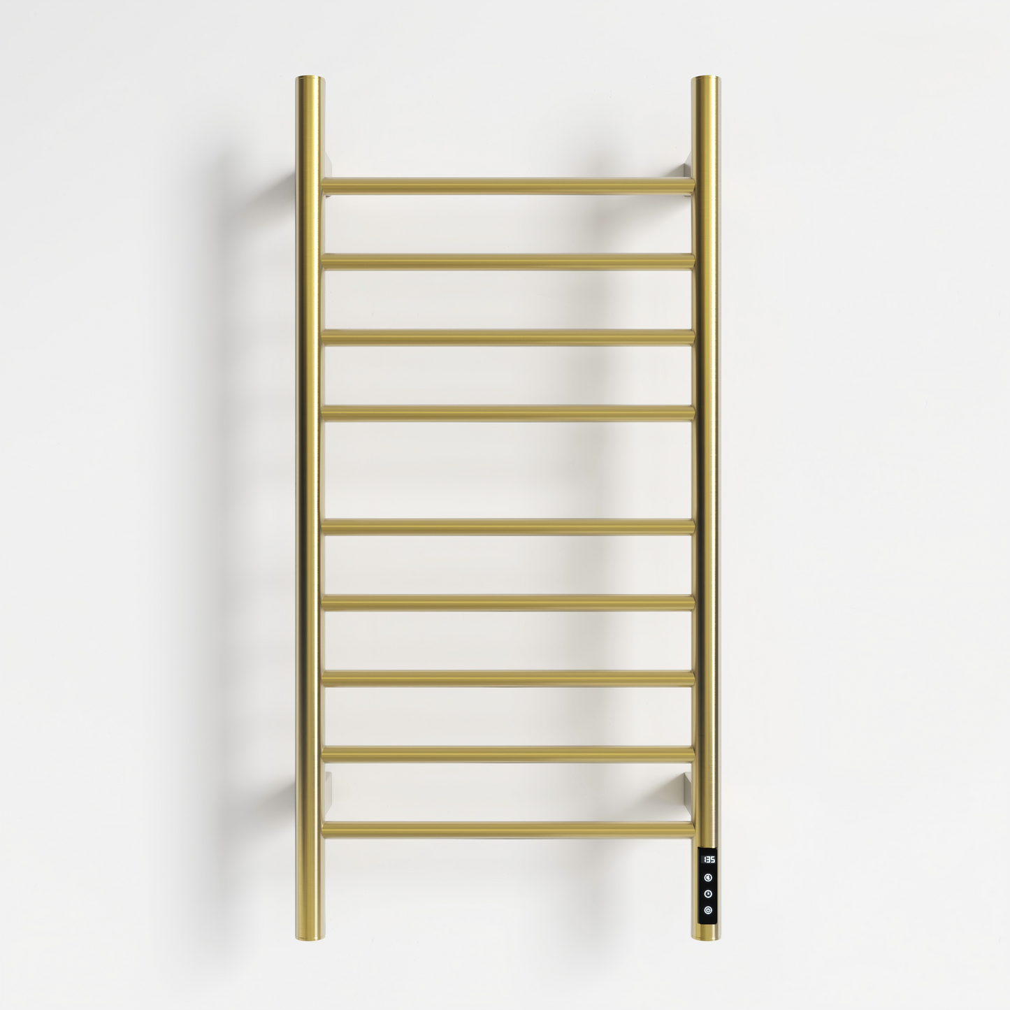 Brushed Gold Heated Towel Rack for Bathroom,Wall Mounted with Intelligent Touch Screen Timer, 9-Bar Towel Warmer, 304 Stainless Steel Polished, Plug-in/Hard-Wired image 3