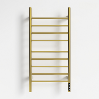 Brushed Gold Heated Towel Rack for Bathroom,Wall Mounted with Intelligent Touch Screen Timer, 9-Bar Towel Warmer, 304 Stainless Steel Polished, Plug-in/Hard-Wired image 3
