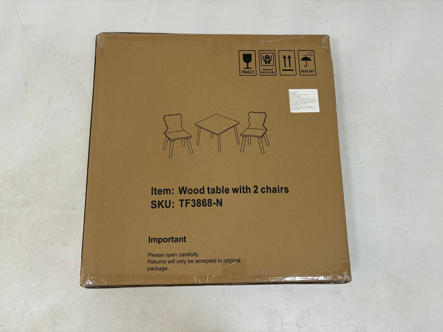 Kids Table and 2 Chairs Set, 3 Pieces Toddler Table and Chair Set, Wooden Activity Play Table Set (Lion&Monkey) image 2