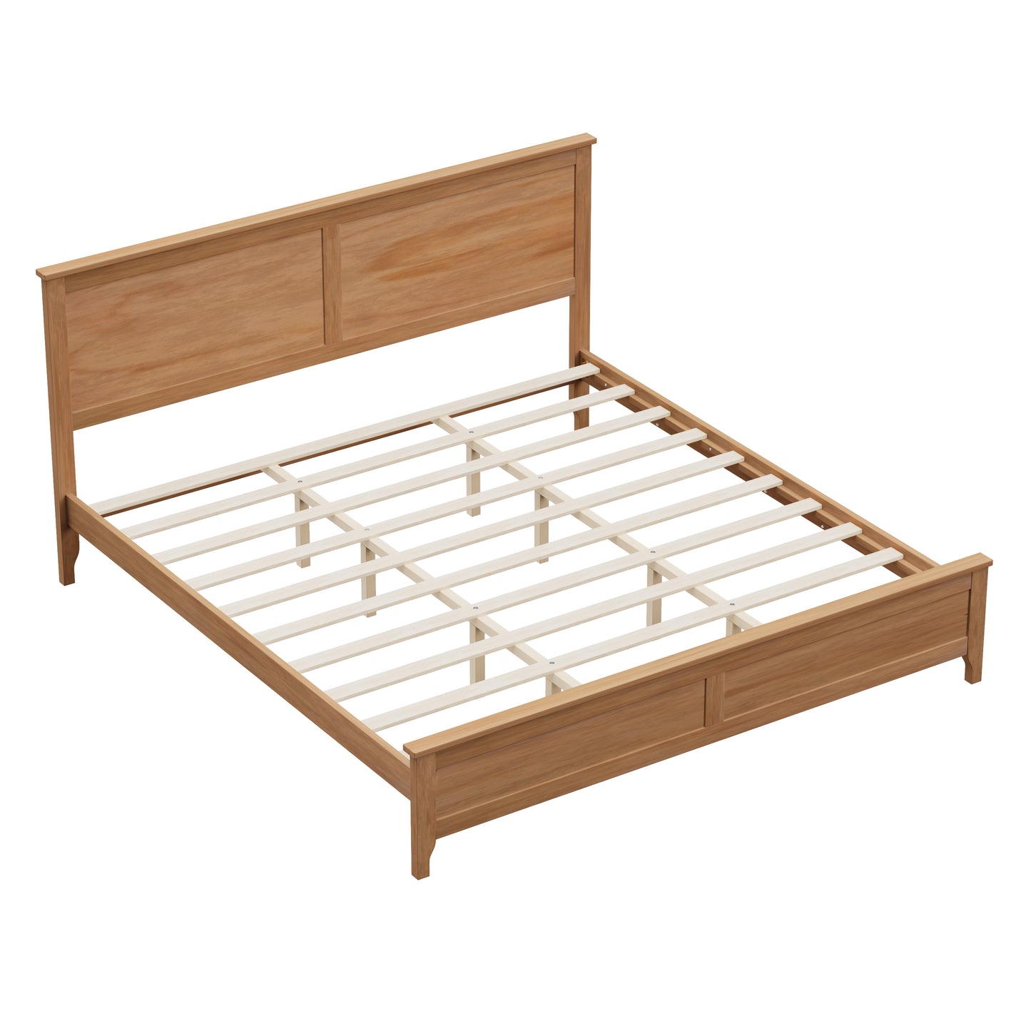 Modern Solid Wood King Size Platform Bed with Sturdy Wooden Slats Support,No Box Spring Needed, Seadrift(Old SKU:N701P300990N) image 6