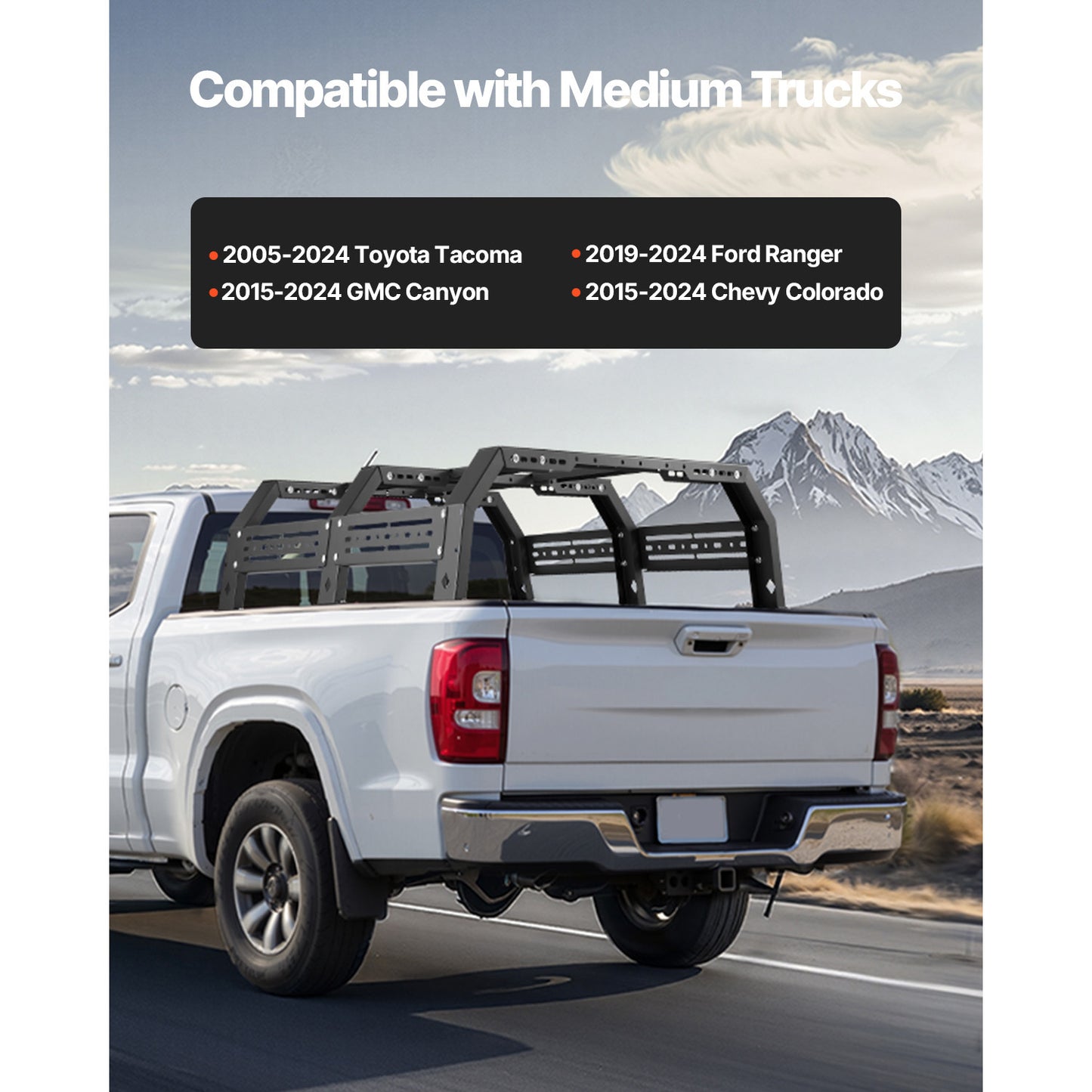 Overland Truck Bed Rack fit Tacoma/Ranger/Gladiator JT/Colorado/Canyon image 9
