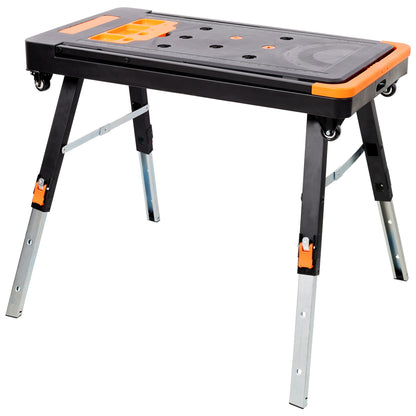 8-in-1 Multifunctional Folding Work Table with US Standard Socket, Portable Heavy Duty Workbench with Wheels for Garage Workshop Home Use image 10