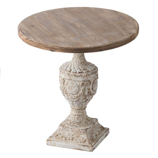 30x31 Antique Round Wood Table - Front View