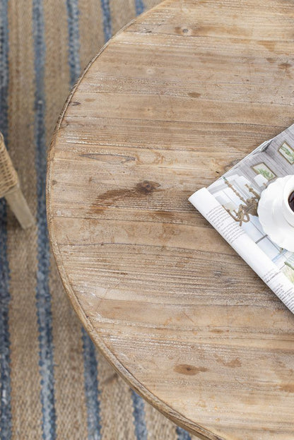 30x31 Antique Round Wood Table - Base Closeup
