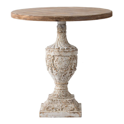 30x31 Antique Round Wood Table - Side View