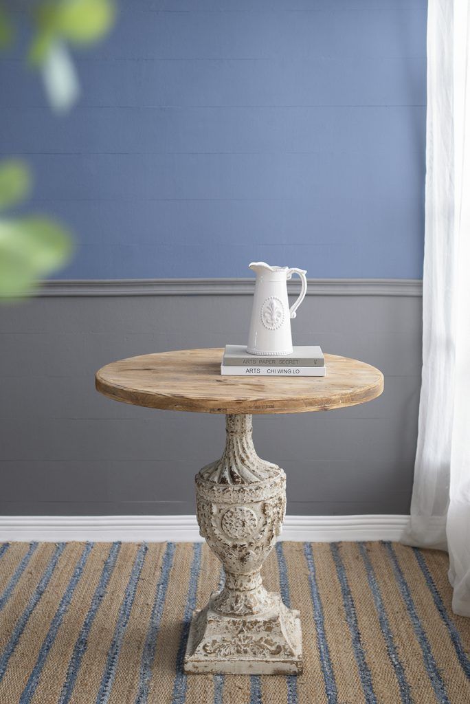30x31 Antique Round Wood Table - Top View