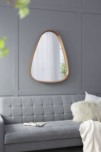 30"x38" Irrgeular Mirror with Wood Frame, Wall Mirror for Living Room Bathroom Entryway image 7