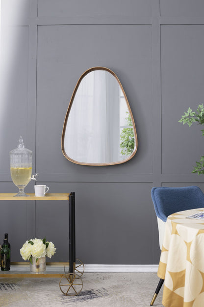 30"x38" Irrgeular Mirror with Wood Frame, Wall Mirror for Living Room Bathroom Entryway image 8