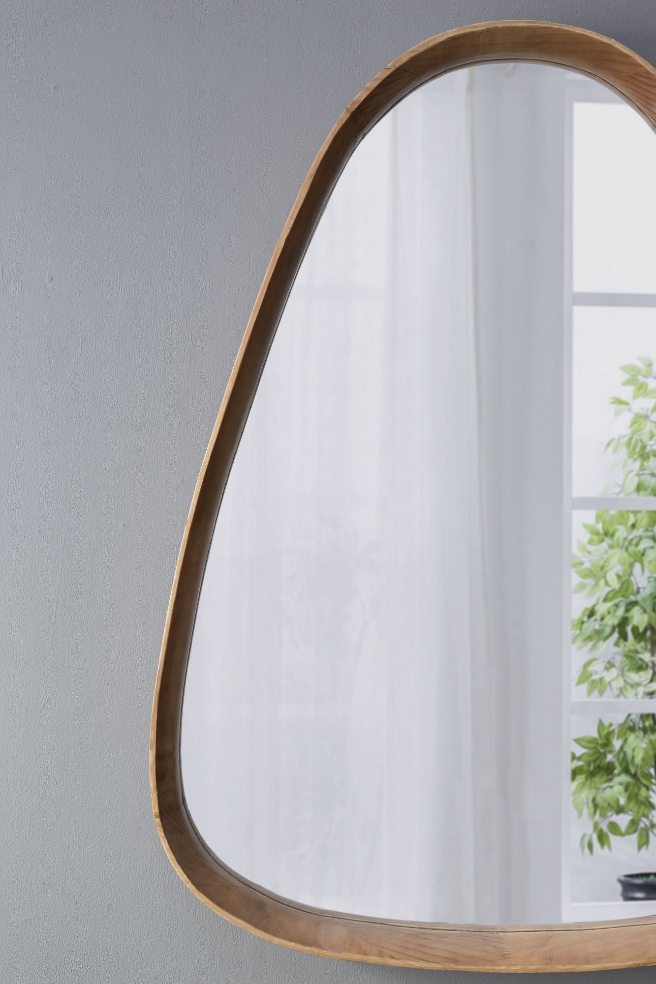 30"x38" Irrgeular Mirror with Wood Frame, Wall Mirror for Living Room Bathroom Entryway image 10