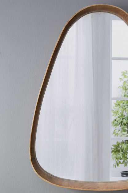 30"x38" Irrgeular Mirror with Wood Frame, Wall Mirror for Living Room Bathroom Entryway image 10