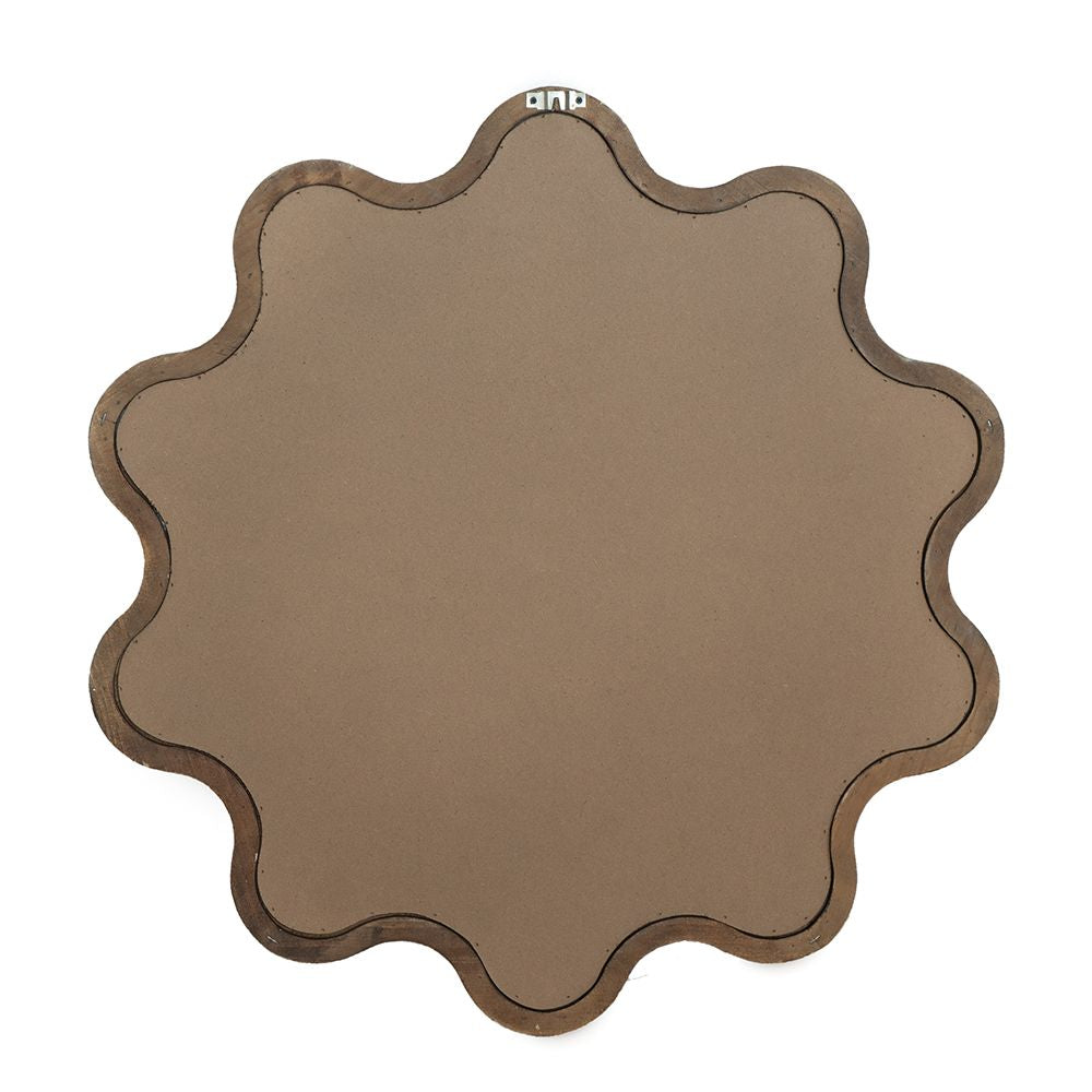 31" x 30" Wooden Accent Mirror with Unique Frame, Wall Mirror for Living Room Bedroom Entryway image 13