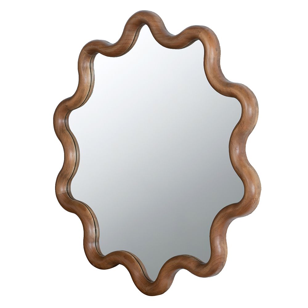 31" x 30" Wooden Accent Mirror with Unique Frame, Wall Mirror for Living Room Bedroom Entryway image 11