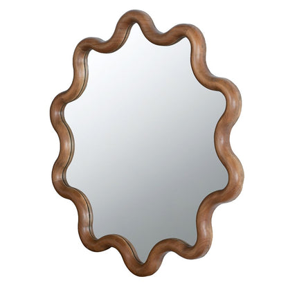31" x 30" Wooden Accent Mirror with Unique Frame, Wall Mirror for Living Room Bedroom Entryway image 11