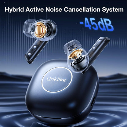 Linklike Halo earbuds charging case open showing earbuds