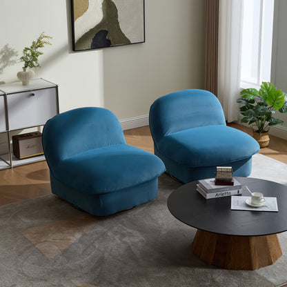 Swivel Accent Chair, 360-degree Metal Base with Velvet Fabric Upholstery, Comfy Pumpkin-Shaped Swivel Chair for Living Room, Bedroom, or Office image 7