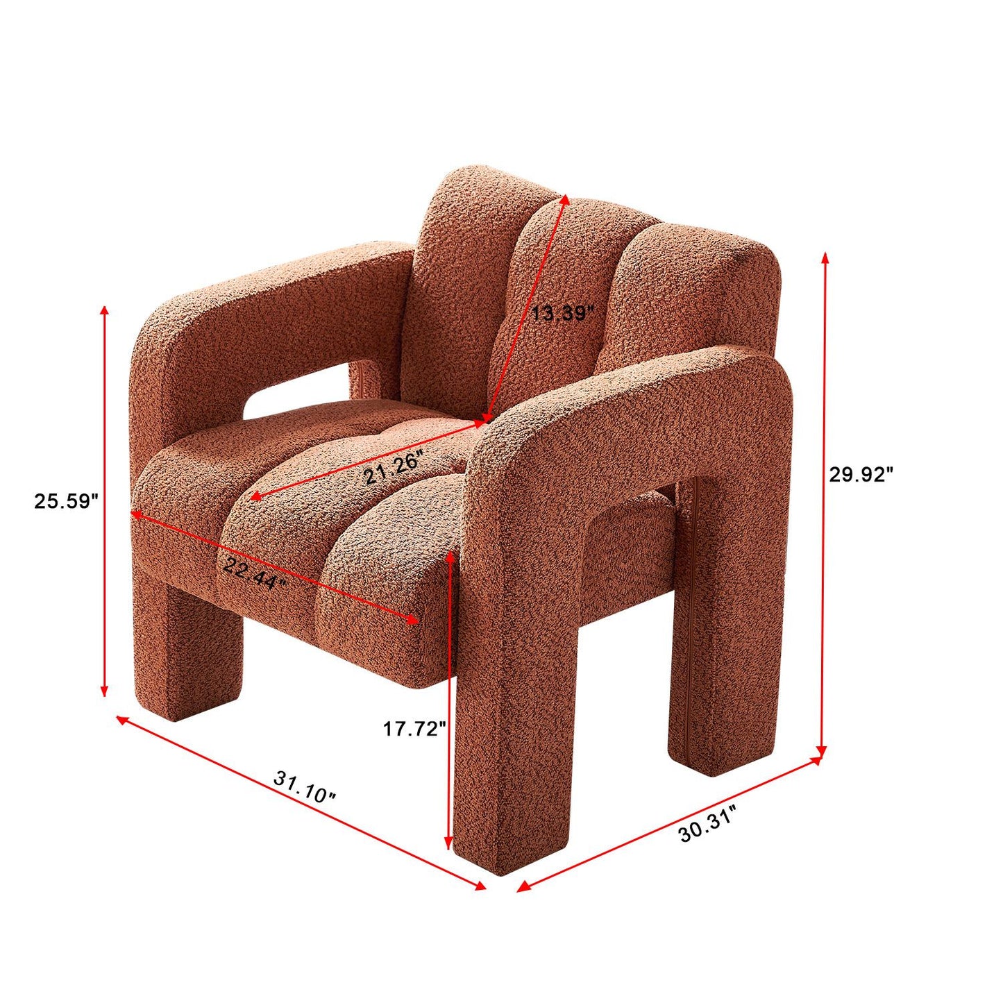 31.10" Wide Boucle Upholstered Accent Chair image 13