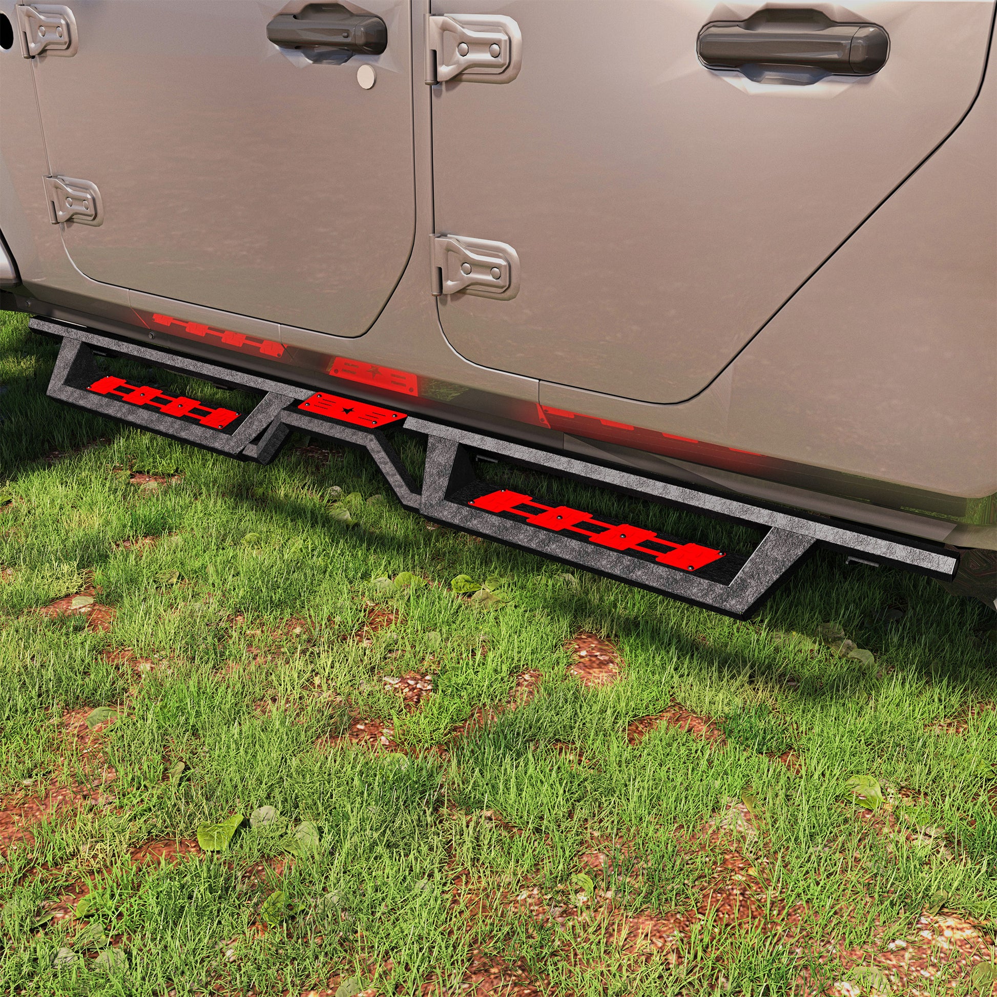 Two-Color 6 Running Boards For 2020-2026 Jeep Gladiator JT 4 Door,Side Steps image 1