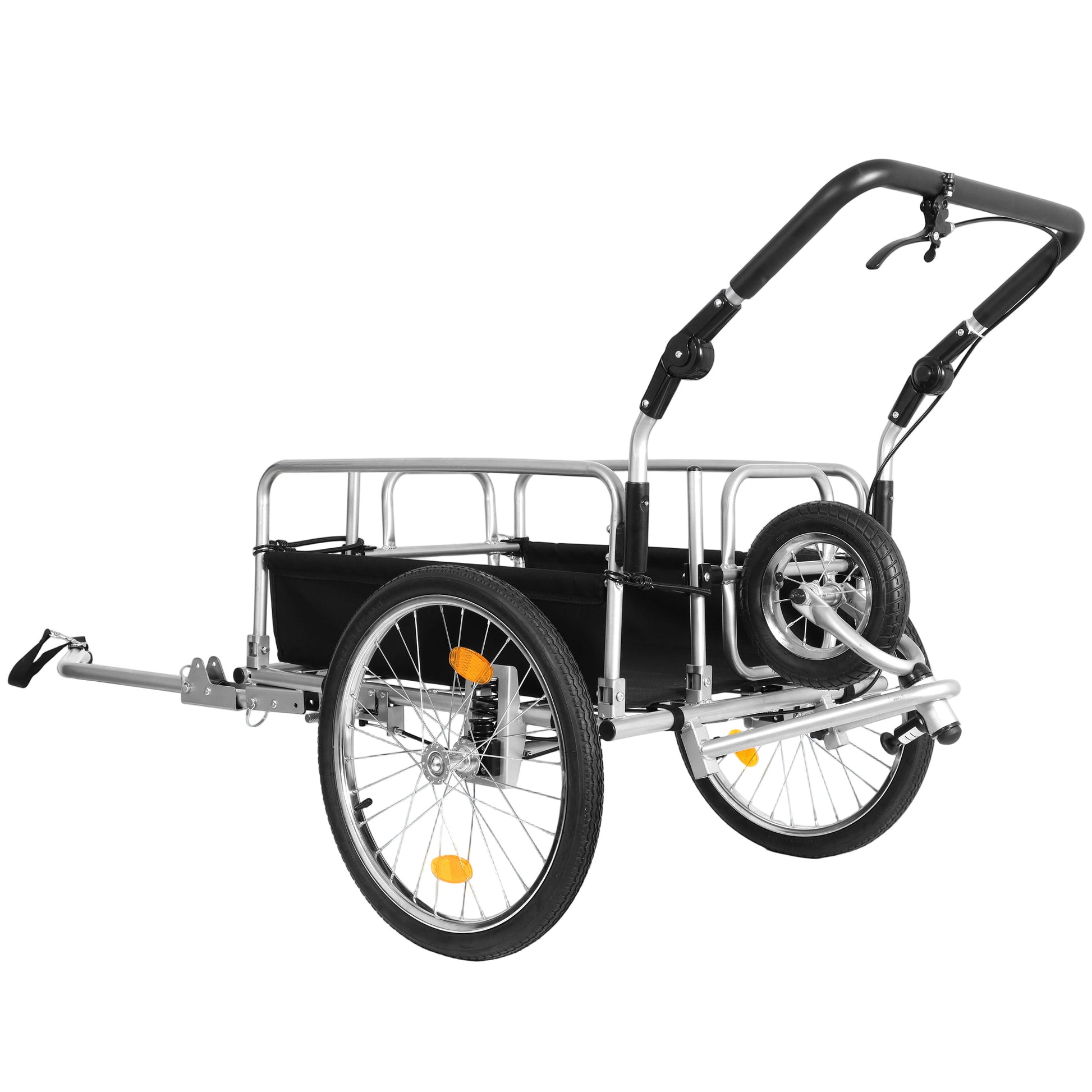 3-in-1 Heavy-Duty Bike Cargo Trailer –Bike Compatible Steel Frame, 110lb Capacity, Convertible Stroller & Pull Cart w/Suspension, 20" Wheels & Accessories image 8