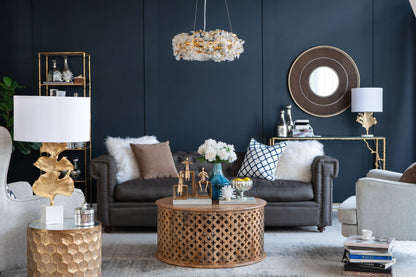 Entryway mirror with gold frame