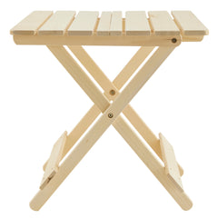 Portable Folding Square Table - Solid Wood Outdoor Patio Table